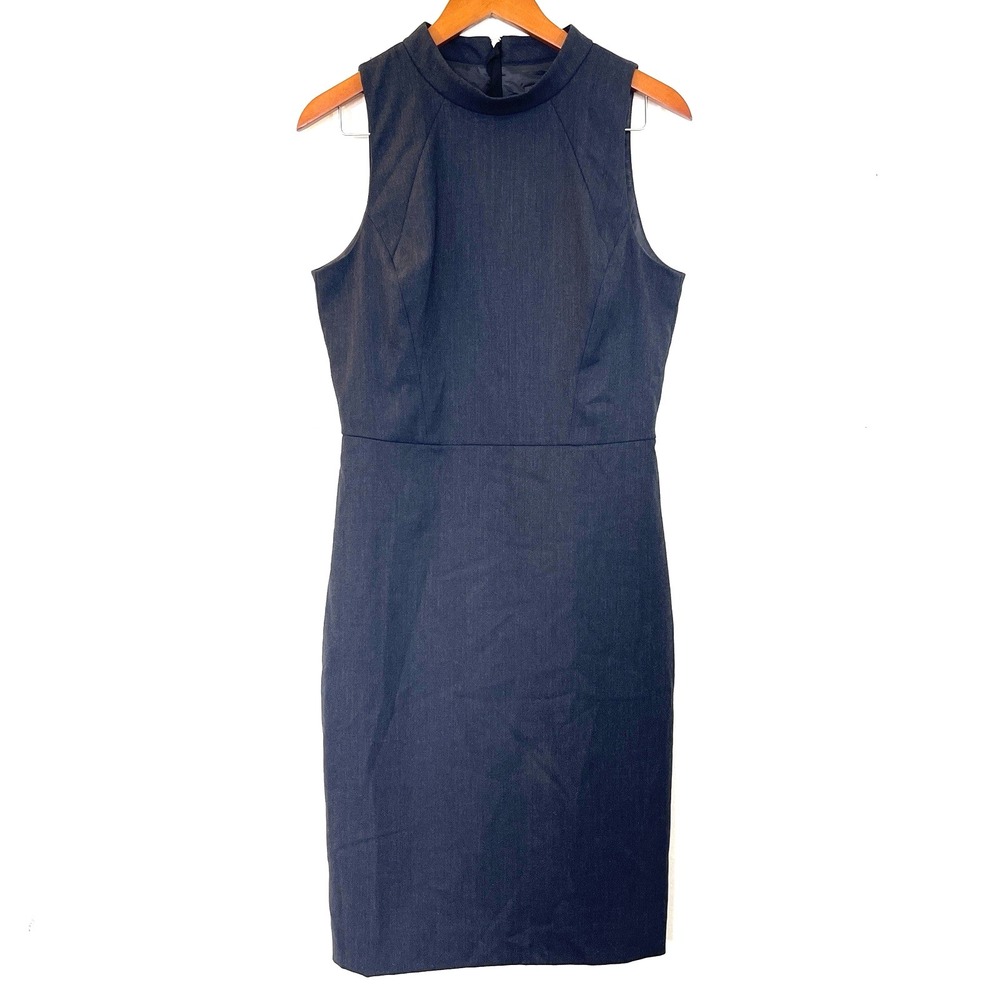 J. Crew Women Wool Blend Sheath Dress Size 8T Charcoal Gray Business Career